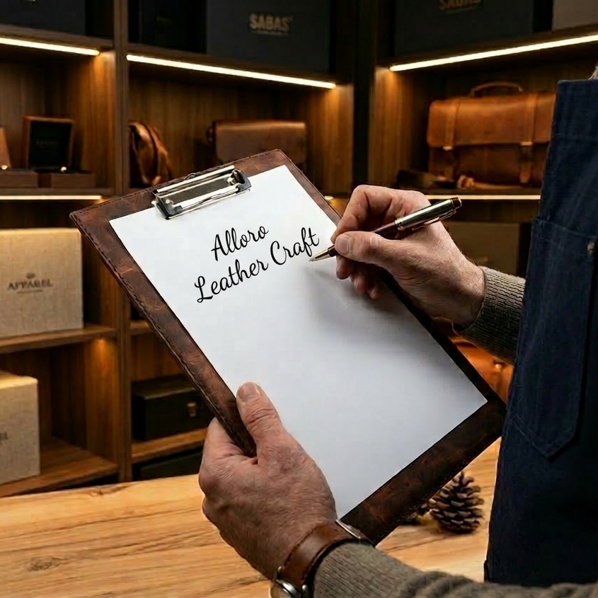 hakiki deri el yapimi hakiki deri a4 sekreterlik & clipboard – ahşap dolgulu