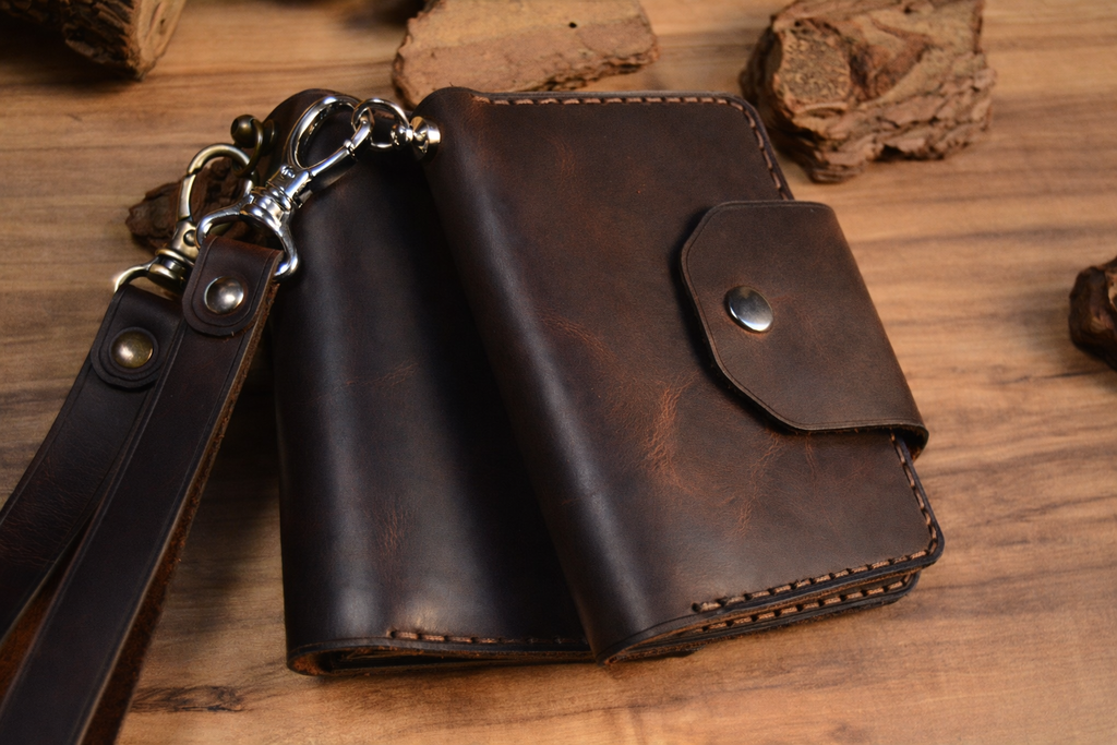 Afrodit Fermuarlı Cüzdan Çıtçıtlı Tasarım Hakiki Deri El Yapımı