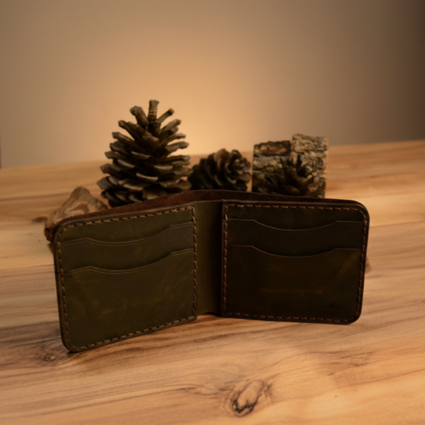 Ares Cüzdan Katlanır Tasarım Hakiki Deri El Yapımı