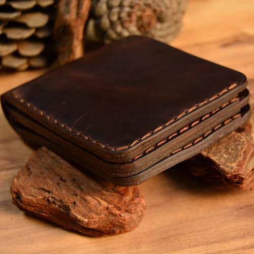 Cerberus Bifold Deri Cüzdan El Yapımı Hakiki Deri