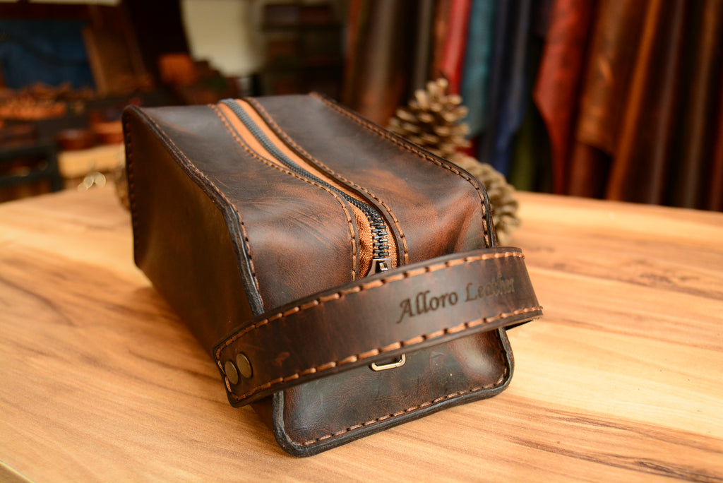 Dopp Kit V-3 Çanta Özel Tasarım Hakiki Deri El Yapımı