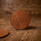 Deri Bardak Altlığı El Dikişi Hakiki Deri 10x10 cm| Lazer veya Klişe Logo Baskı Yapılabilir