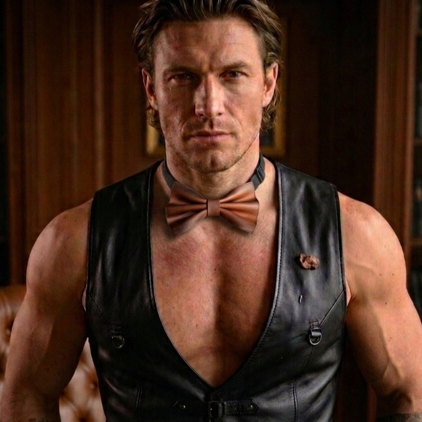 Deri Papyon V-1 El Yapımı Deri Bow Tie