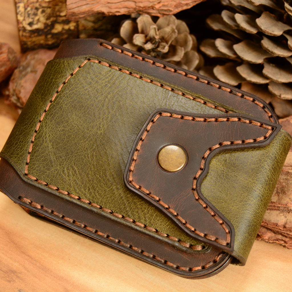 Gladiator Cüzdan Bifold Çıtçıtlı Tasarım Hakiki Deri El Yapımı