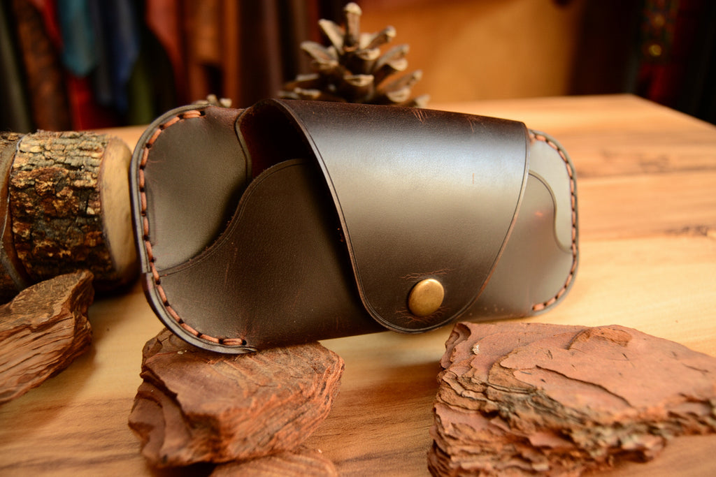 hakiki deri el yapimi gözlük kılıfı v-5 deri