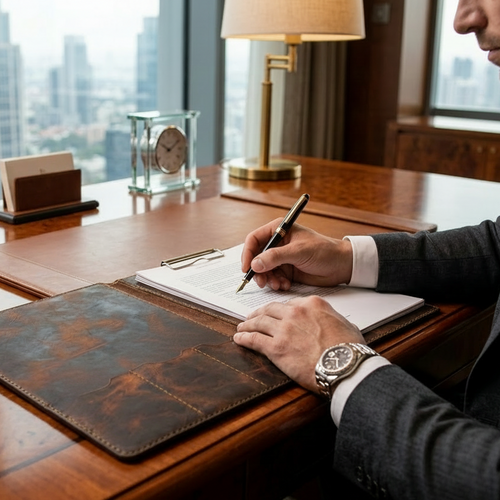 hakiki deri el yapimi hakiki deri a4 sekreterlik & clipboard – kapaklı, metal kıskaçlı, ahşap dolgulu organizer