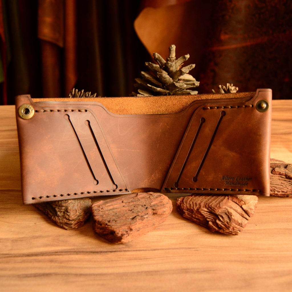 hakiki deri el yapimi hermes bifold deri cüzdan