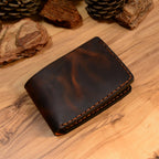 Ism V-1 Cüzdan Bifold Tasarım Hakiki Deri El Yapımı