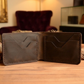 hakiki deri el yapimi ısm v-2 bifold deri cüzdan