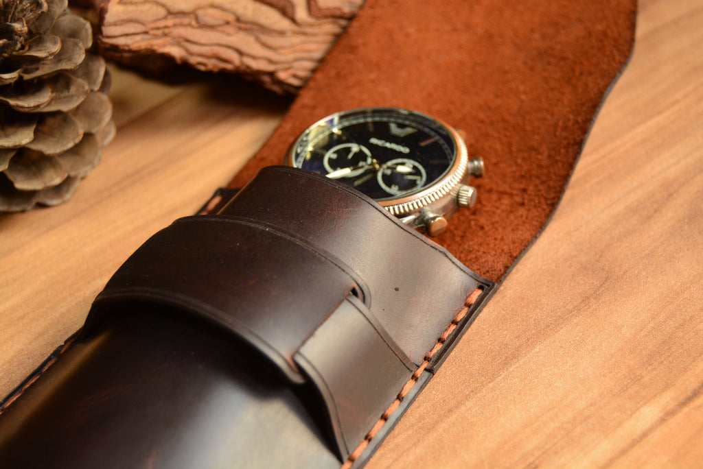 Kol Saati Kılıfı Tekli Hakiki Deri El Yapımı