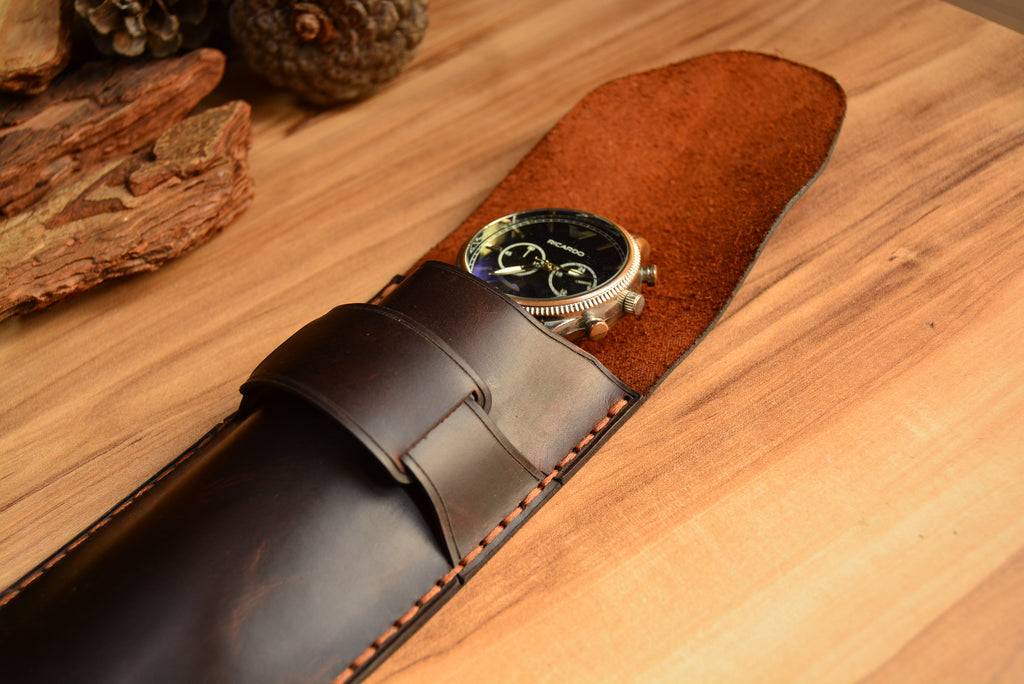 Kol Saati Kılıfı Tekli Hakiki Deri El Yapımı