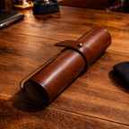 hakiki deri el yapimi deri mousepad rulo taşınabilir – crazy horse mouse pad (seyahat dostu)