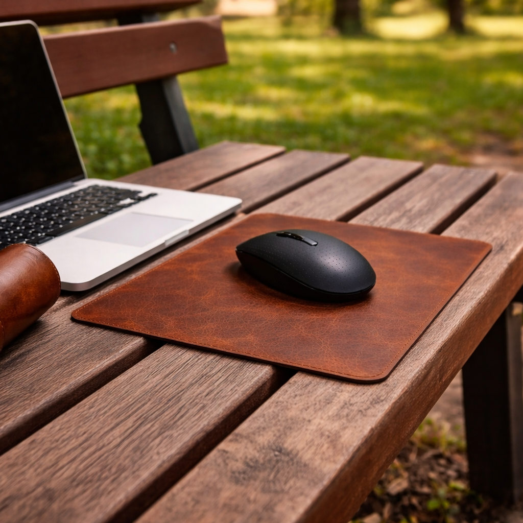 Hakiki Deri Mousepad Rulo Taşınabilir Tasarım