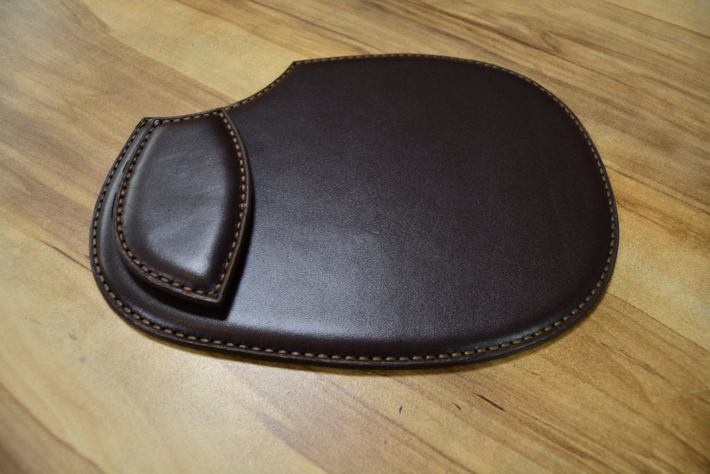 Deri Mousepad Bilek Destekli Hakiki Deri El Yapımı -Sağ El