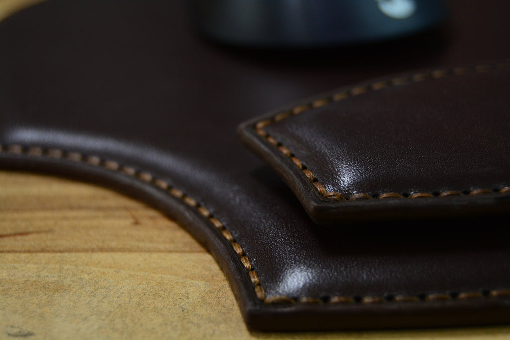 Deri Mousepad Bilek Destekli Hakiki Deri El Yapımı -Sağ El