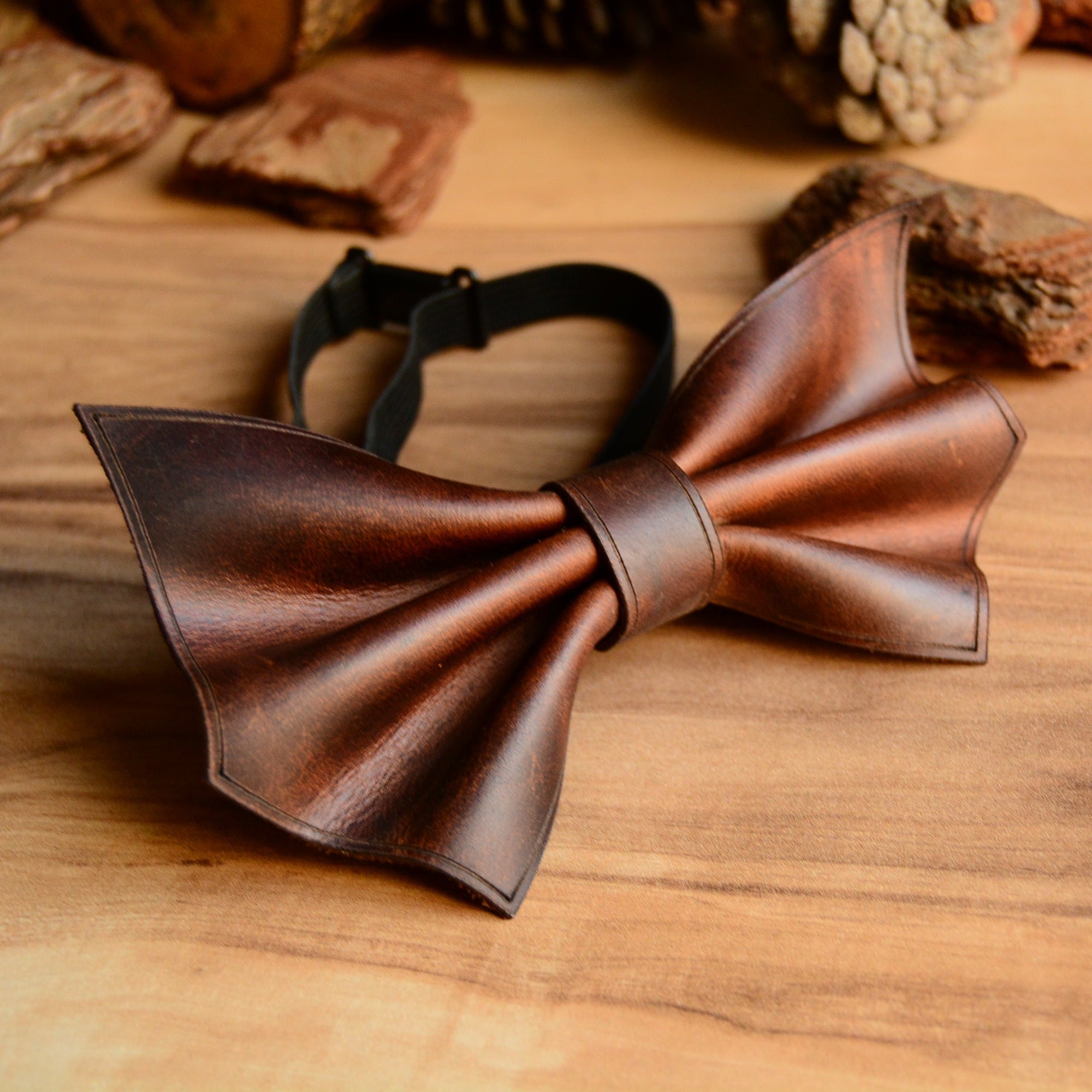 Deri Papyon V-3 Vintage Hakiki Deri El Yapımı