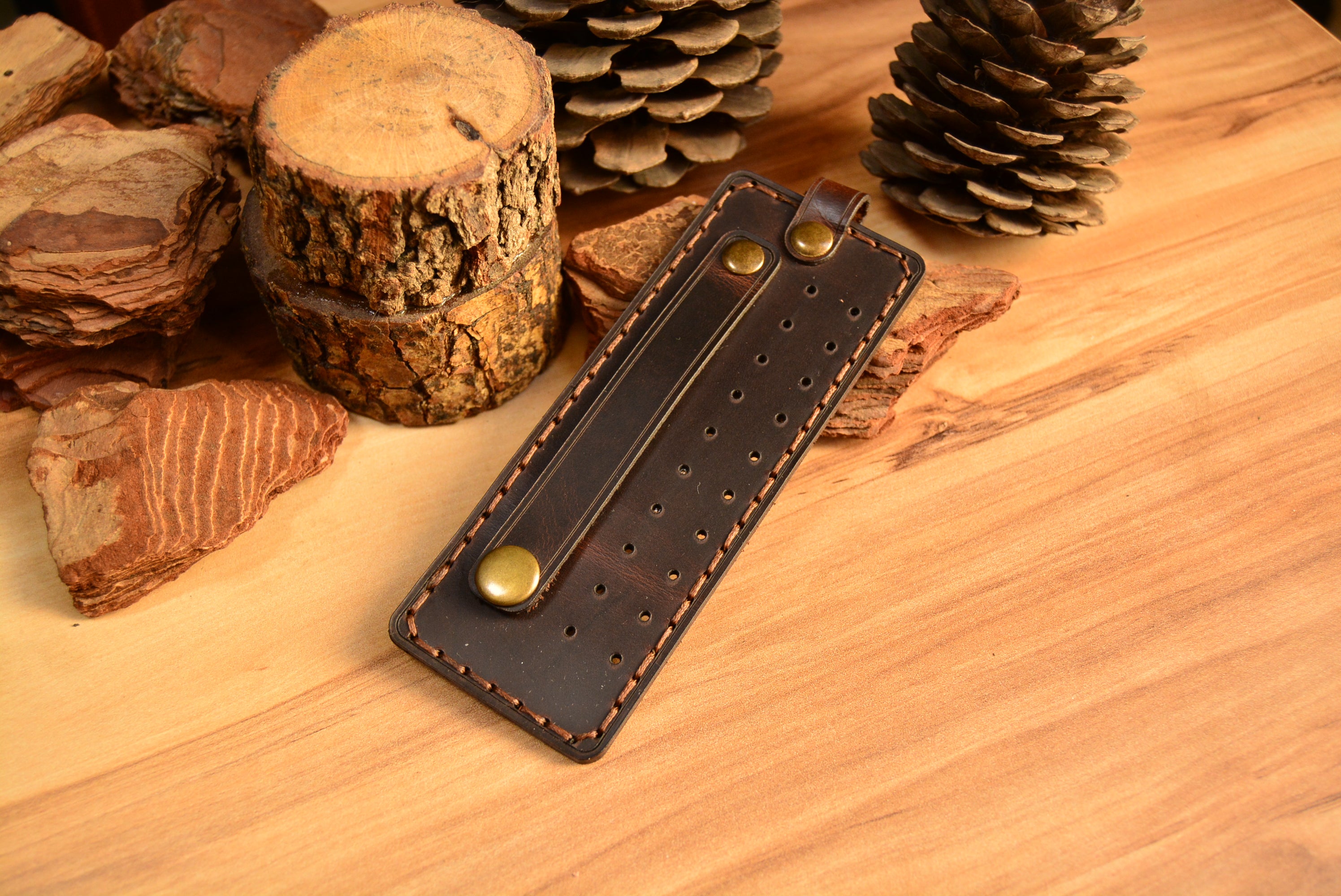 Hakiki Deri Takı Mini Organizer El Yapımı Kompakt