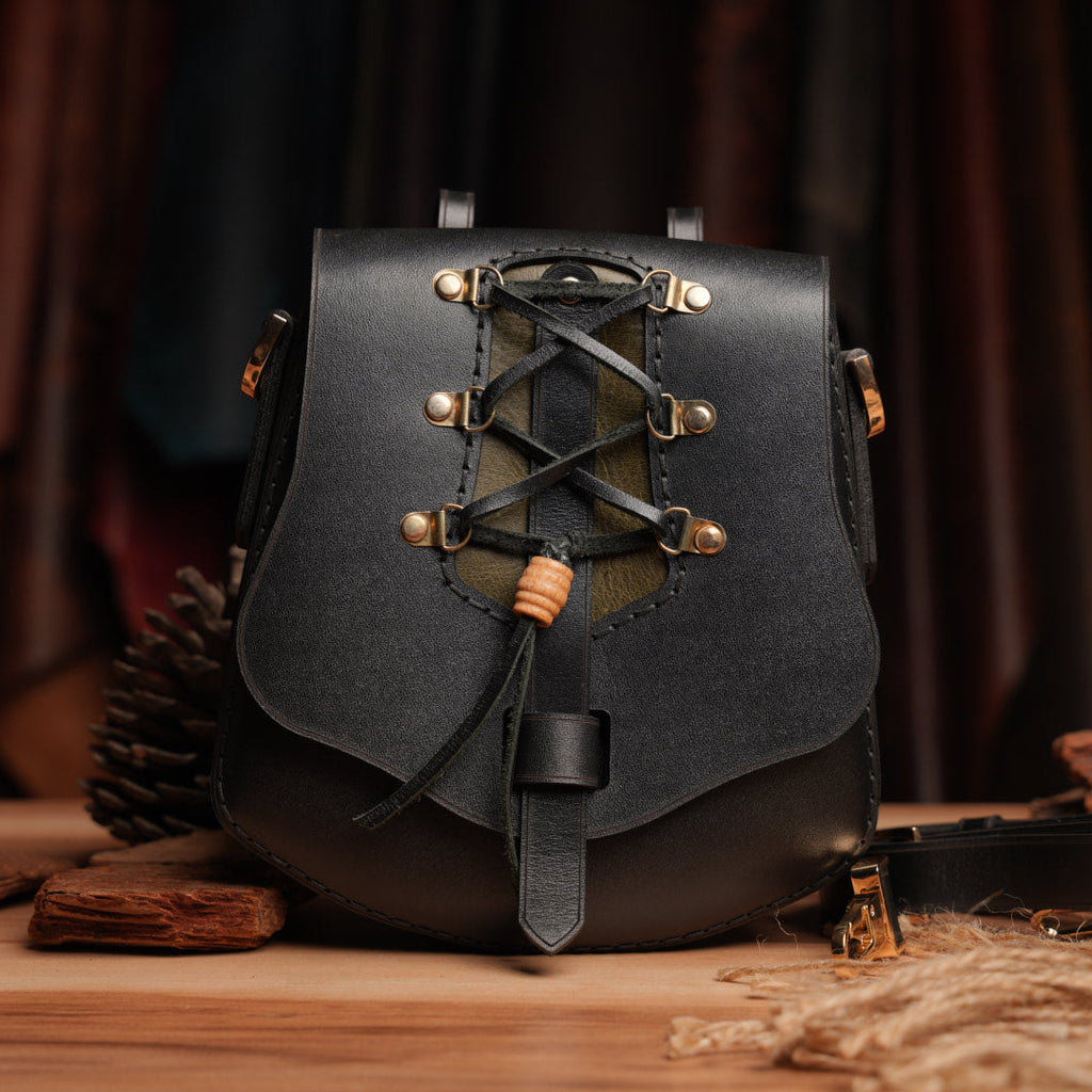 Corset Mini Çanta El Yapımı Hakiki Deri Omuz Askılı